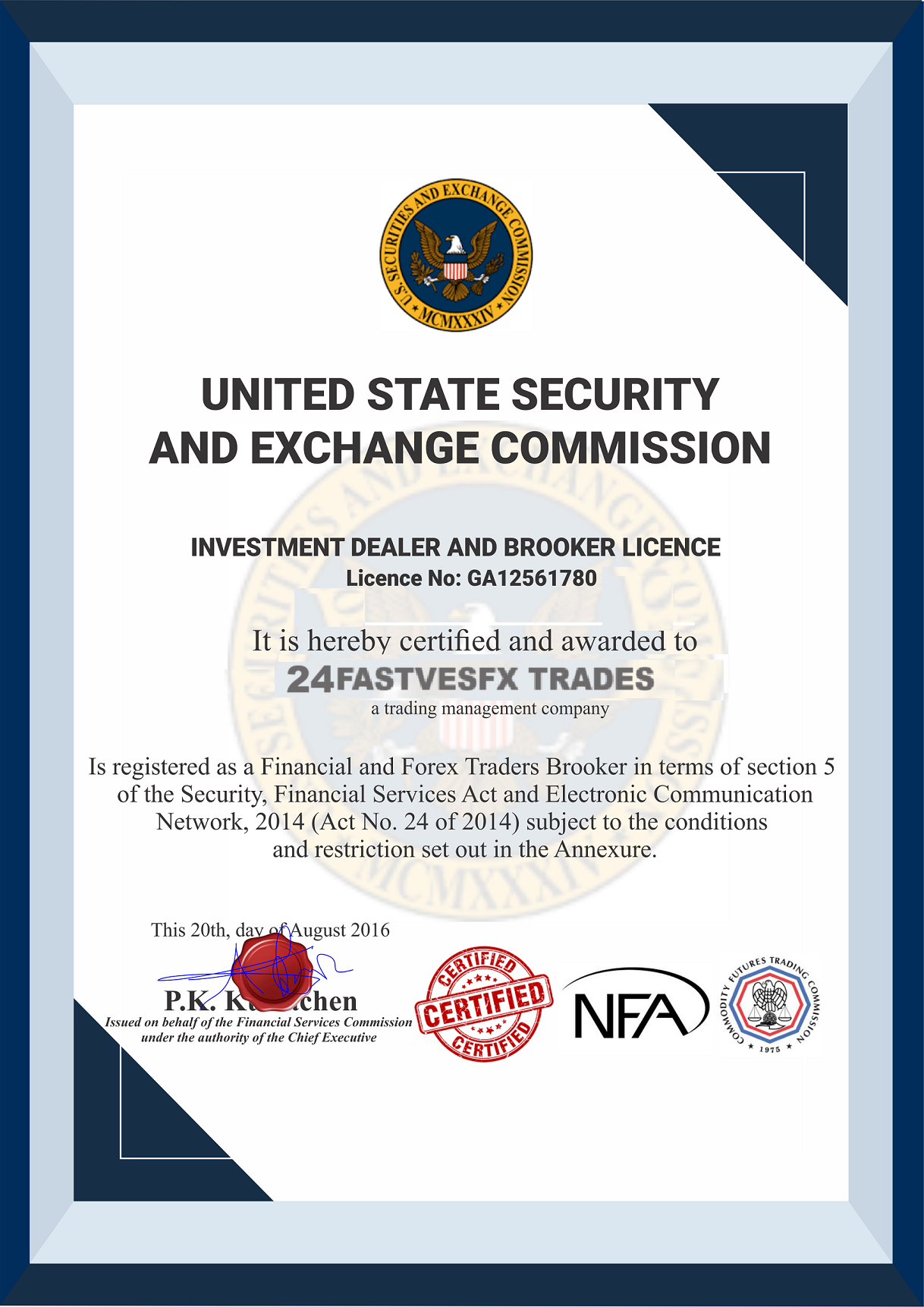 company certificate